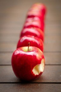 apples in a line