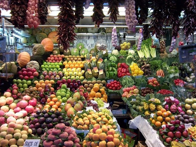 market fruit & vegetables alkaline