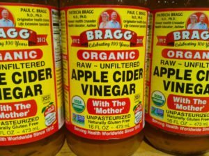 apple cider vinegar in a bottle